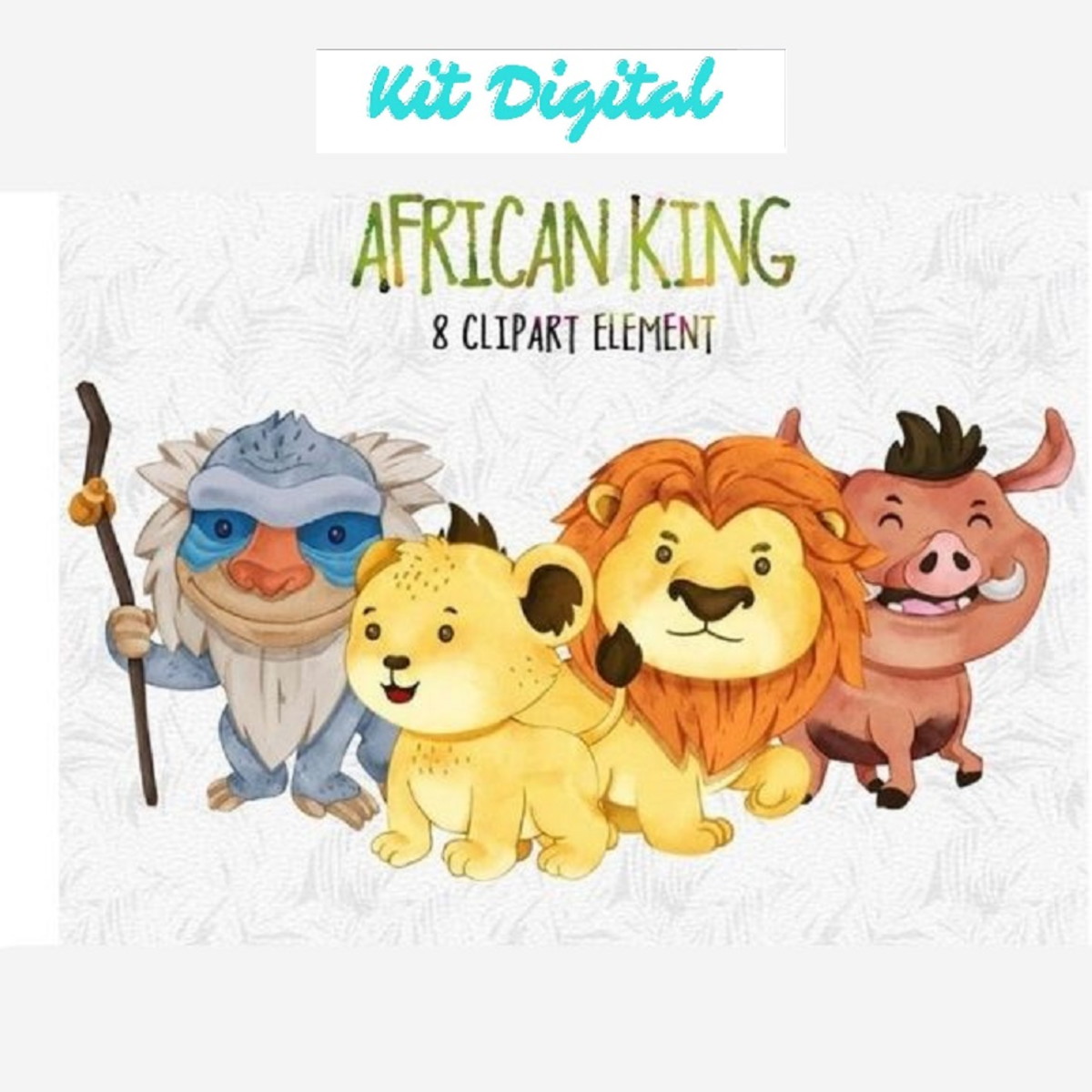Arquivo Digital 8 Clipart Png Rei Leão Filhote Cute e Amigos