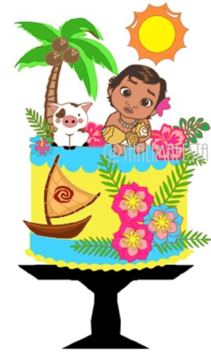 Arquivo Digital Corte Topo de Bolo Camadas Moana Baby