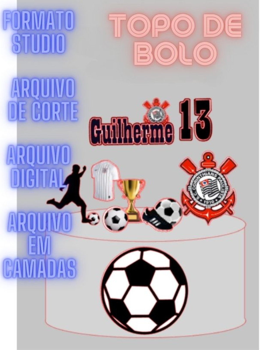 Arquivo Digital de Corte Topo de Bolo Futebol - Imagem 2