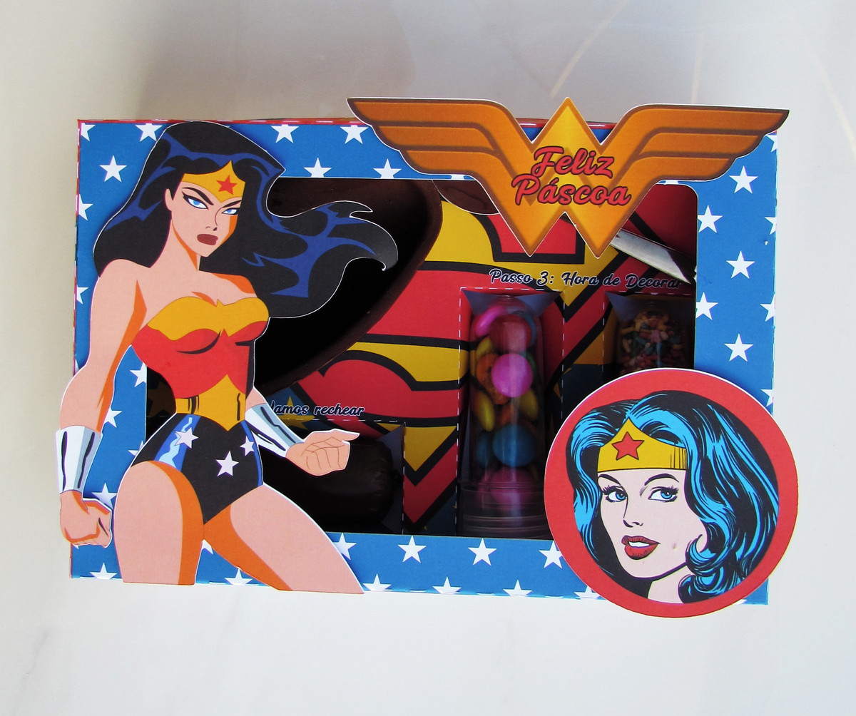 Arquivo Digital Mini Confeiteiro Páscoa Mulher Maravilha