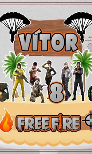 Arquivo Digital para corte topo de bolo FREEFIRE