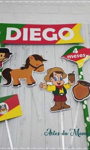 Arquivo Digital para corte topo de bolo Gaúcho ou Prenda