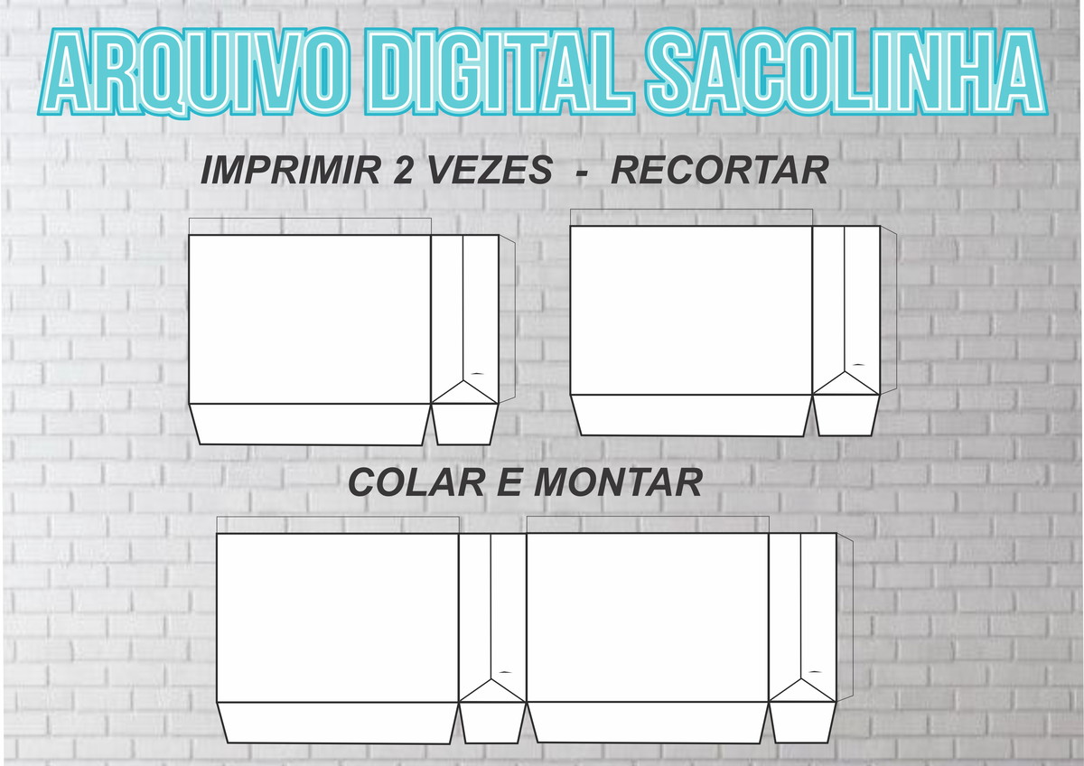 Arquivo Digital Sacolinha Safari Aquarela Jpeg/pdf - Imagem 3