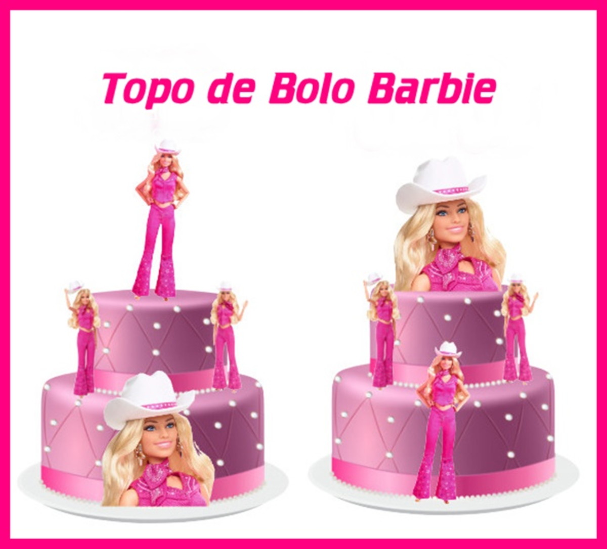 Arquivo Digital Silhouette Topo de Bolo Barbie