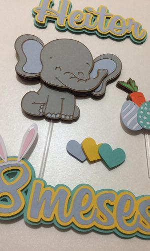 Arquivo digital topo bolo elefante