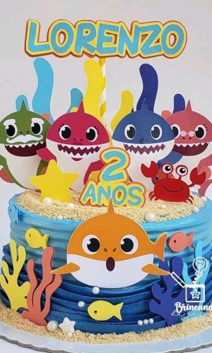 ARQUIVO DIGITAL - Topo de bolo Baby Shark
