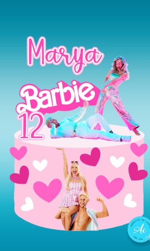 Arquivo Digital Topo de Bolo Barbie Margot #1