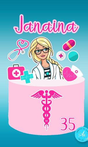 Arquivo Digital Topo de Bolo Barbie Medica #1