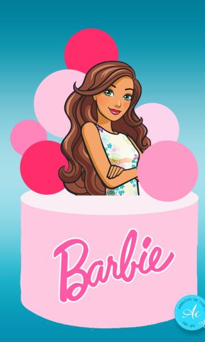 Arquivo Digital Topo de Bolo Barbie Morena #1