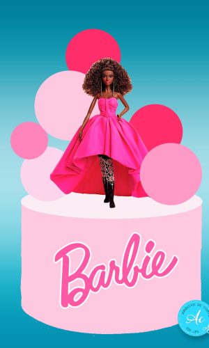Arquivo Digital Topo de Bolo Barbie Negra #1