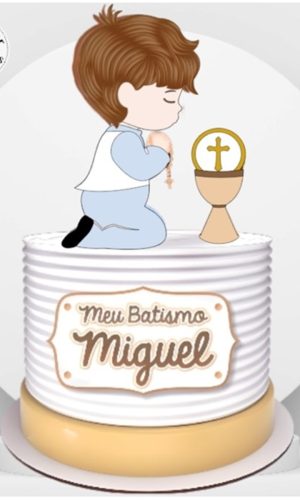 Arquivo Digital - Topo de Bolo Batismo Menino