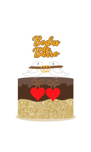Arquivo digital topo de bolo bodas de barro passarinho