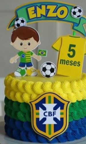 Arquivo Digital Topo de Bolo Brasil Copa Baby