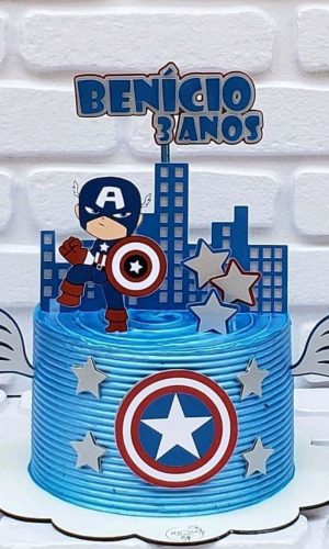 ARQUIVO DIGITAL - TOPO DE BOLO CAPITAO AMERICA CUTE