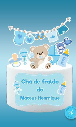 Arquivo Digital Topo de Bolo Chá de Fralda Menino #1