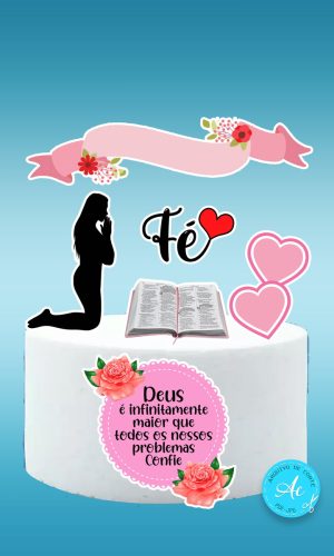 Arquivo Digital Topo de Bolo Crente Mulher #1