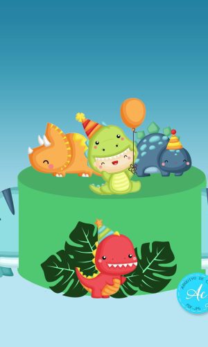 Arquivo Digital Topo de Bolo Dinossauros Baby #1