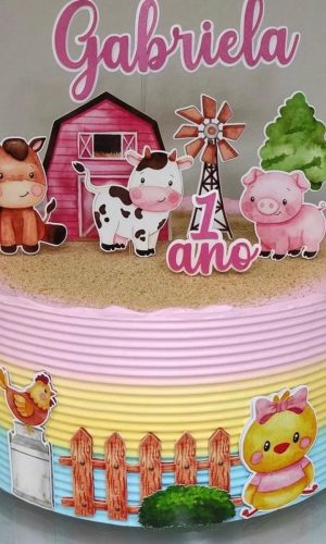Arquivo Digital Topo de Bolo Fazendinha Menina