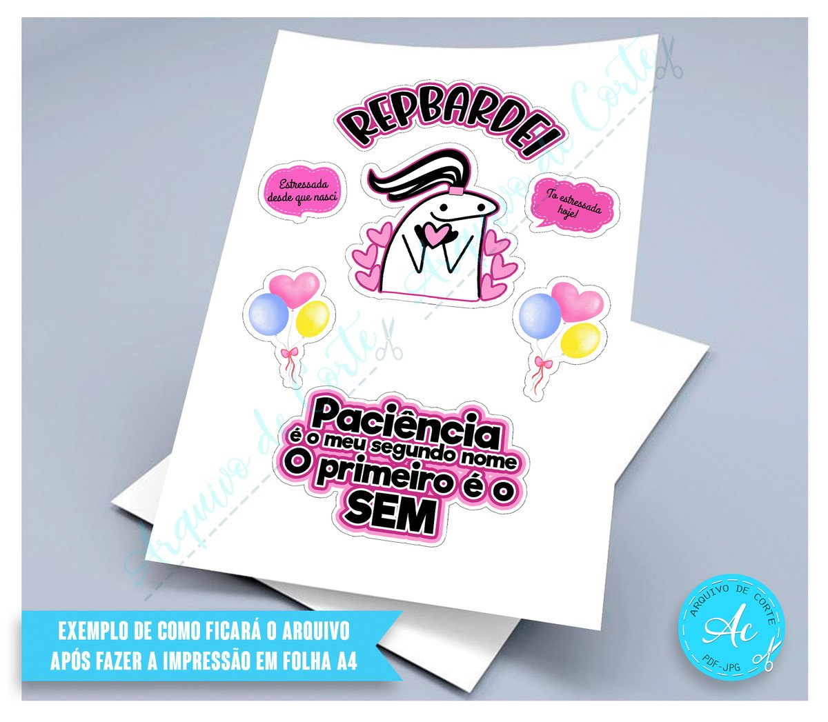 Arquivo Digital Topo de Bolo Flork Mulher #1 - Imagem 2