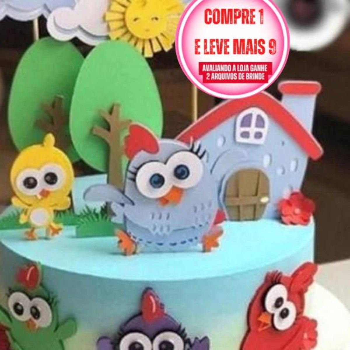 Arquivo Digital Topo de Bolo Galinha Pintadinha Camadas #176 - Imagem 2