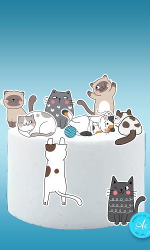 Arquivo Digital Topo de Bolo Gatos #4