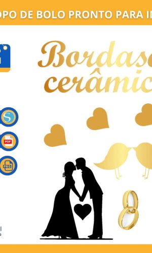 Arquivo Digital - Topo de Bolo Imprimir/ Bodas de Ceramica