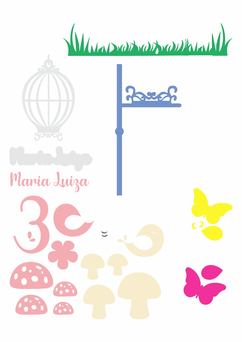 ARQUIVO DIGITAL: TOPO DE BOLO JARDIM ENCANTADO - PÁSSAROS - Imagem 2