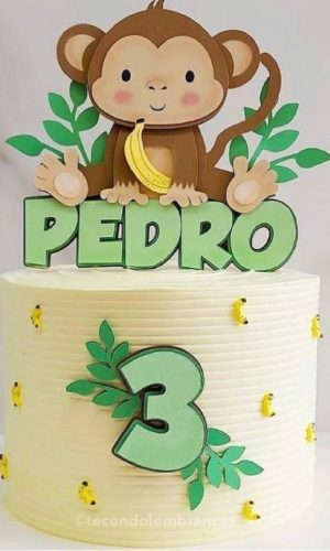 Arquivo Studio Topo de Bolo Macaco com Banana em Camadas
