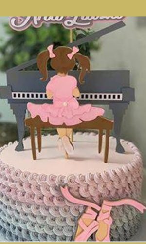 Arquivo de Corte Topo de bolo Menina Pianista