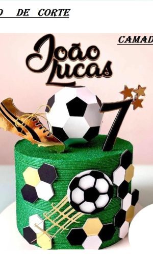 Arquivo Digital Topo de Bolo Menino Futebol e Bola 3d Studio