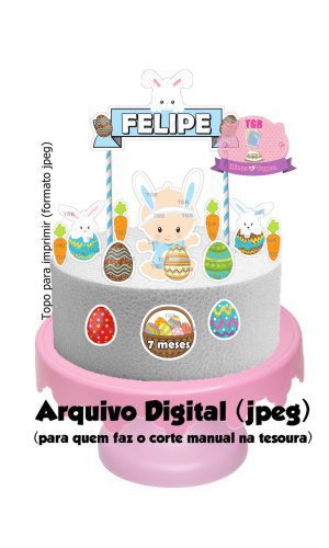 Arquivo Digital - Topo de Bolo Mesversário Páscoa baby