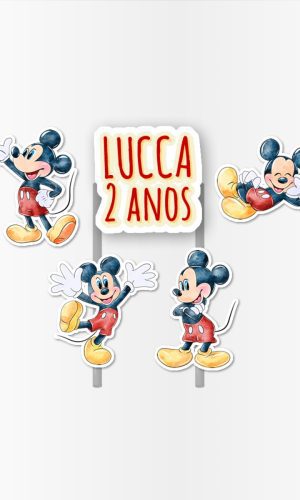Arquivo Digital Topo de Bolo Mickey Aquarela
