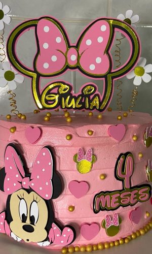 Arquivo Digital Topo de Bolo Minnie Rosa Baby