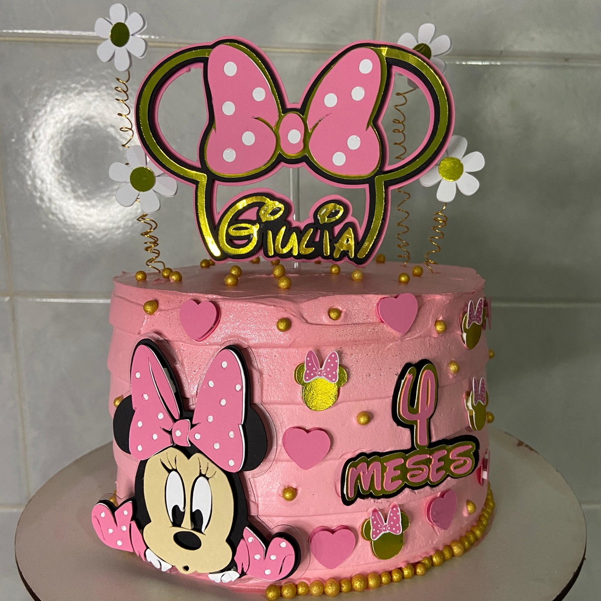 Arquivo Digital Topo de Bolo Minnie Rosa Baby