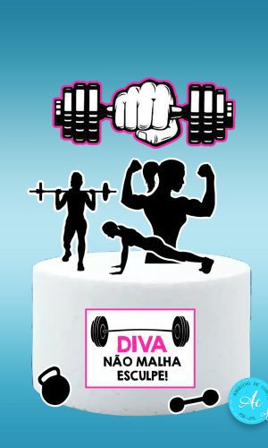 Arquivo Digital Topo de Bolo Mulher Fitness #3