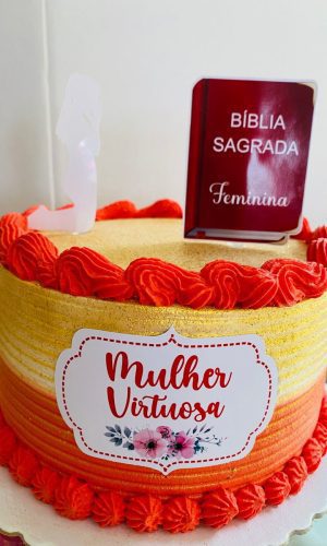 Arquivo Digital Topo de Bolo Mulher Virtuosa Bíblia Sagrada