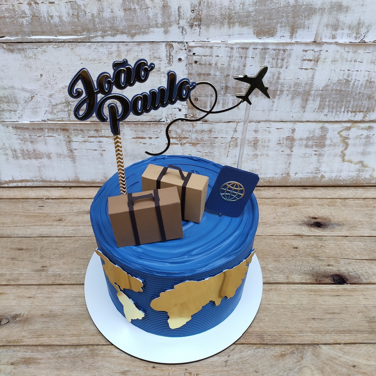 Arquivo Topo de bolo - Viagem mala 3D - SVG, Studio, Canva - Imagem 4