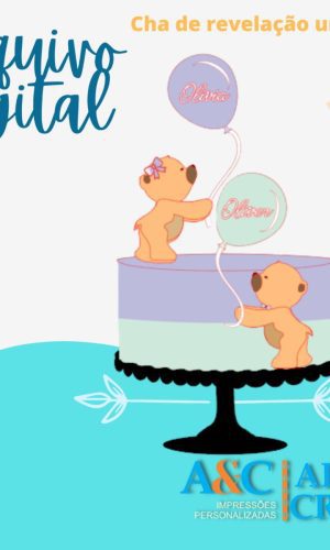 Arquivo de Corte Topper Chá de Revelação Urso