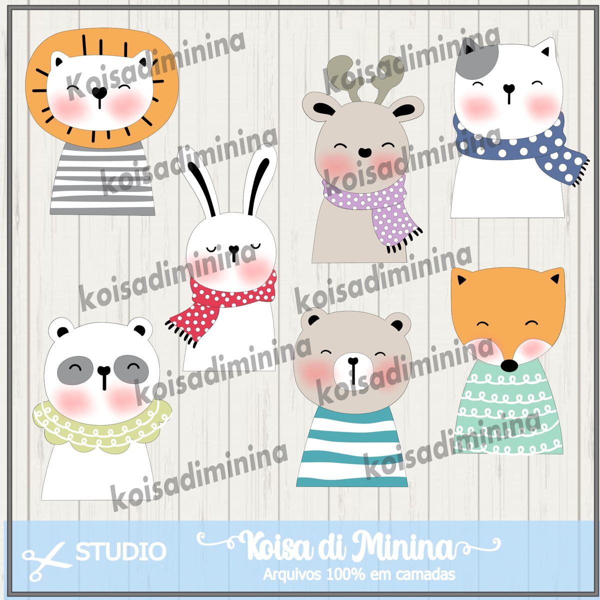 Arquivo Em Camadas Bichinhos Cute