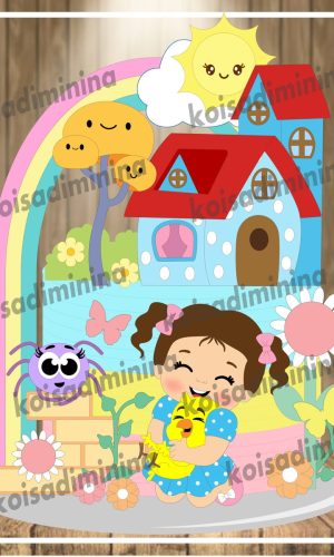 Arquivo em Camadas Galinha Pintadinha Menina