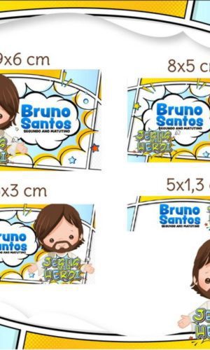 Arquivo Etiqueta Escolar Jesus Herói menino STUDIO PDF PNG