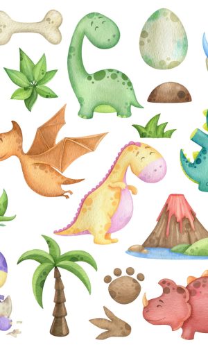 Kit Digital Dinossauro Aquarela (+ 1 Arquivo) (130)