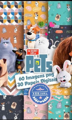 Arquivo Kit Papel Digital Pets a Vida Secreta Png