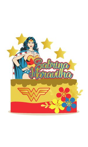 Arquivo mulher maravilha com capa e rosas 3d
