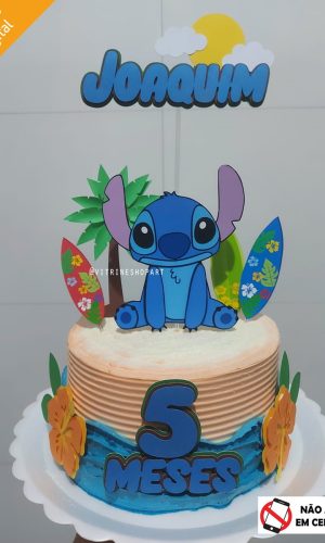 Arquivo p/ Silhouette Topo de Bolo em Camadas Stitch Lilo