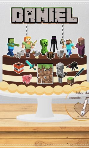 Arquivo para corte topo bolo Minecraft 2