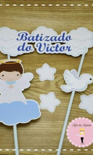 Arquivo para corte topo de bolo batizado