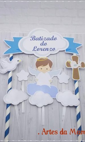 Arquivo para corte topo de bolo batizado anjinho pomba