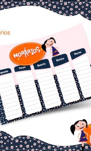 Arquivo Prancheta Horários Escolar Show da Luna PDF PNG