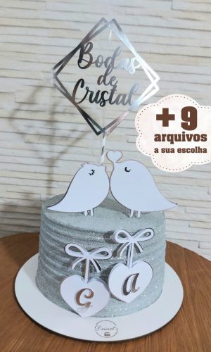 37- Arquivo Silhouette - Digital Topo Bolo Bodas Casal + 9